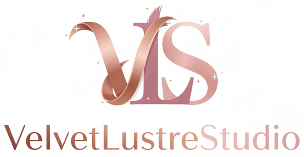Create a unique pink color logo for VelvetLustreStudio